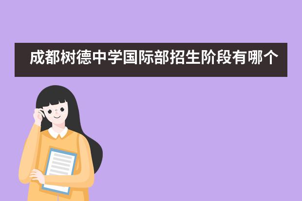 成都树德中学国际部招生阶段有哪个？