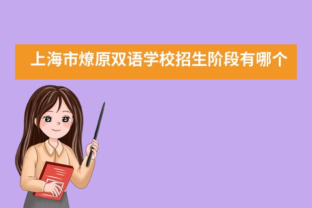 上海市燎原双语学校招生阶段有哪个？