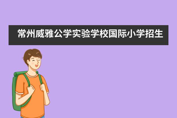 常州威雅公学实验学校国际小学招生信息