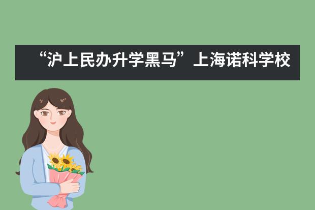 &ldquo;沪上民办升学黑马&rdquo;上海诺科学校如何为学子搭建&ldquo;艺术爬藤&rdquo;之路？
