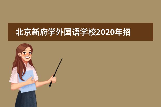 北京新府学外国语学校2020年招生计划
