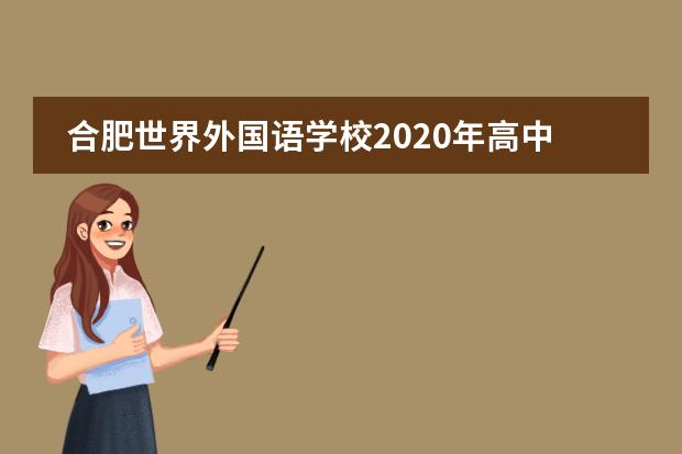 合肥世界外国语学校2020年高中部招生简章