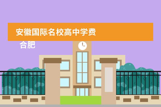 安徽国际名校高中学费 
  合肥六中简介
 
