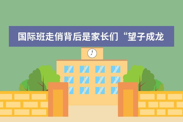 国际班走俏背后是家长们“望子成龙”的期盼