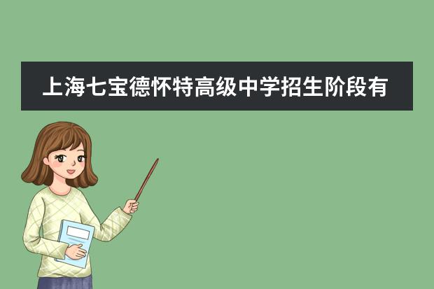 上海七宝德怀特高级中学招生阶段有哪个?