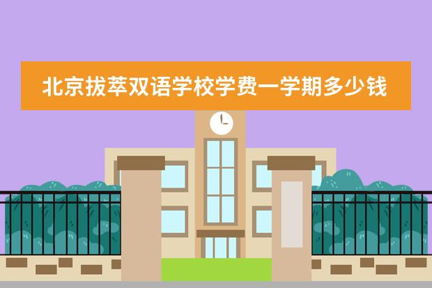 北京拔萃双语学校学费一学期多少钱?