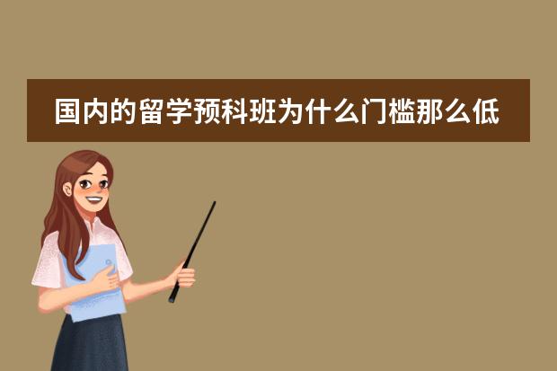 国内的留学预科班为什么门槛那么低.....请问这些留学预科班读完一年后...能不能申请国外好点的大学...