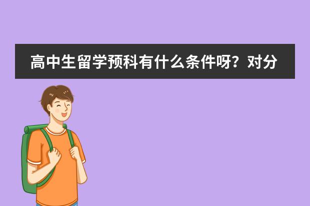 高中生留学预科有什么条件呀?对分数有要求嘛?