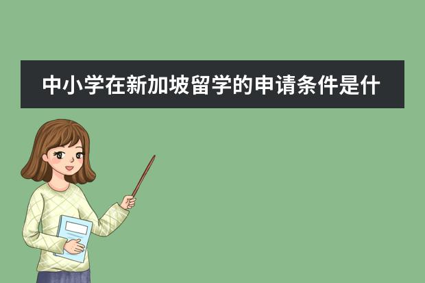 中小学在新加坡留学的申请条件是什么