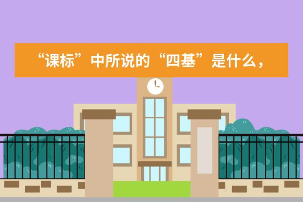 “课标”中所说的“四基”是什么,为什么要提出“四基