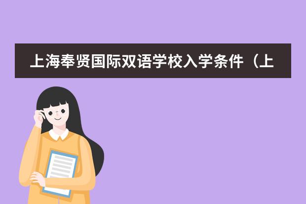 上海奉贤国际双语学校入学条件(上海徐汇国际学校招生条件)