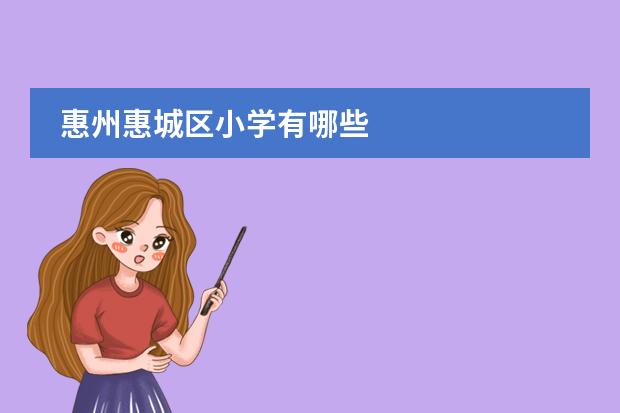 惠州惠城区小学有哪些
