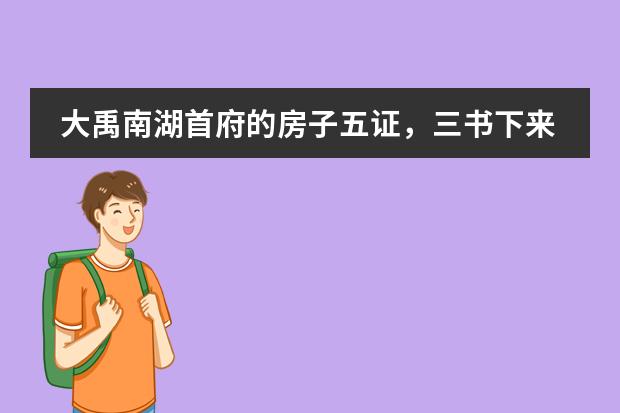 大禹南湖首府的房子五证,三书下来了吗?产权问题如何承诺的