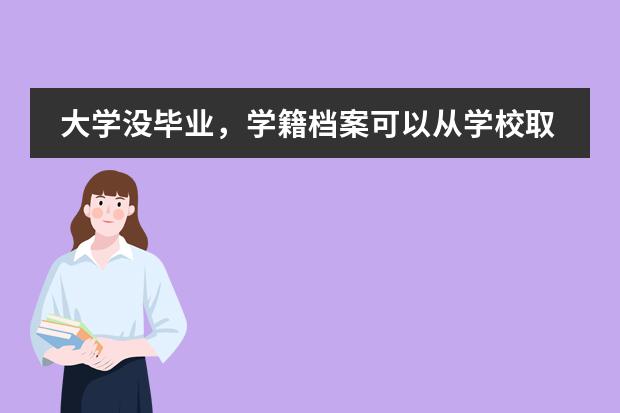 大学没毕业，学籍档案可以从学校取出，存放在人才中心档案存档吗