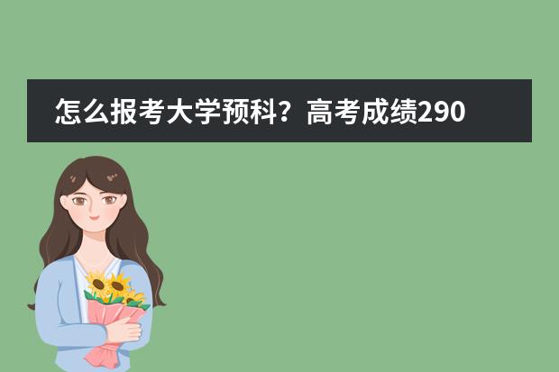 怎么报考大学预科?高考成绩290,山东考生,想找个高校的预科上,该怎么做啊?