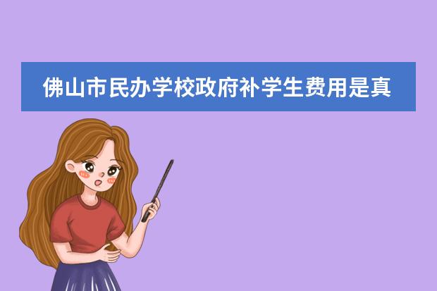 佛山市民办学校政府补学生费用是真的吗