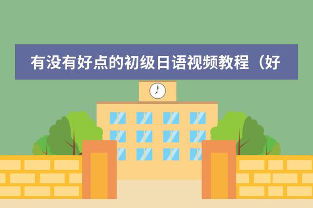有没有好点的初级日语视频教程(好的日语教程视频)