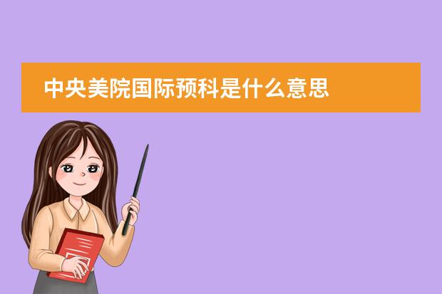 中央美院国际预科是什么意思