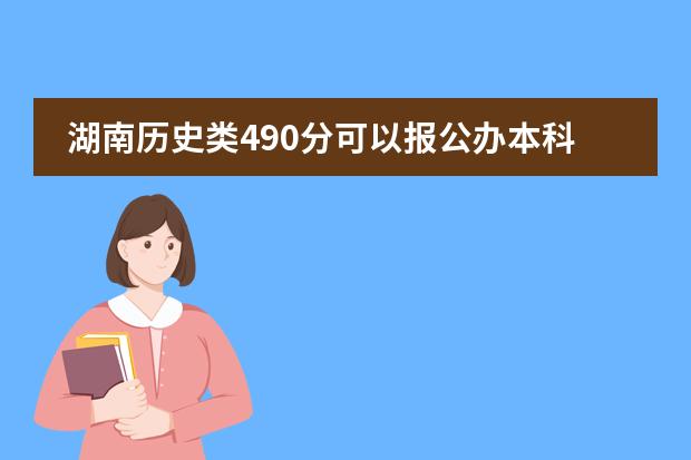 湖南历史类490分可以报公办本科吗