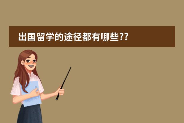 出国留学的途径都有哪些??