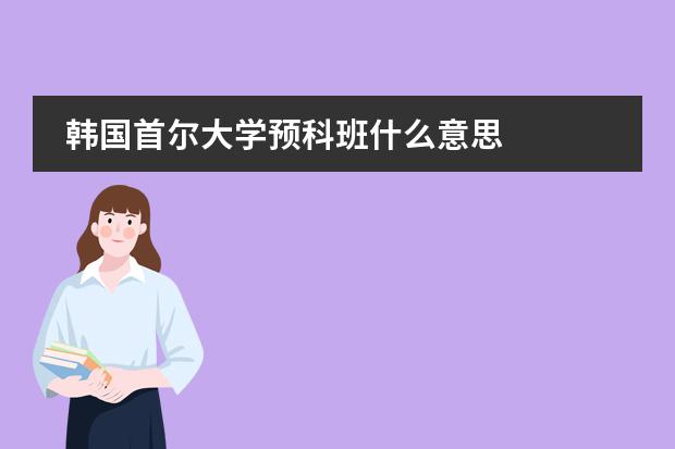 韩国首尔大学预科班什么意思