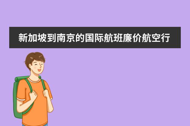 新加坡到南京的国际航班廉价航空行李付费怎么算
